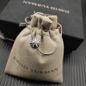 David Yurman Silver Starburst Bracelet with Pavé Accent